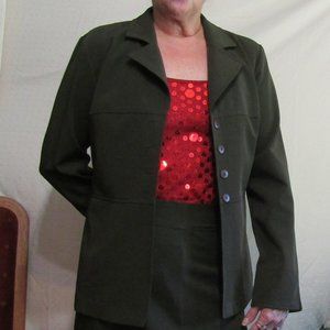 green/ brown skirt suit size 4-6